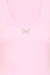 Pulz Allesia Butterfly Tank Top - Pink Lady