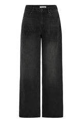 Pulz Vega UHW Jeans Wide Leg - Black Denim