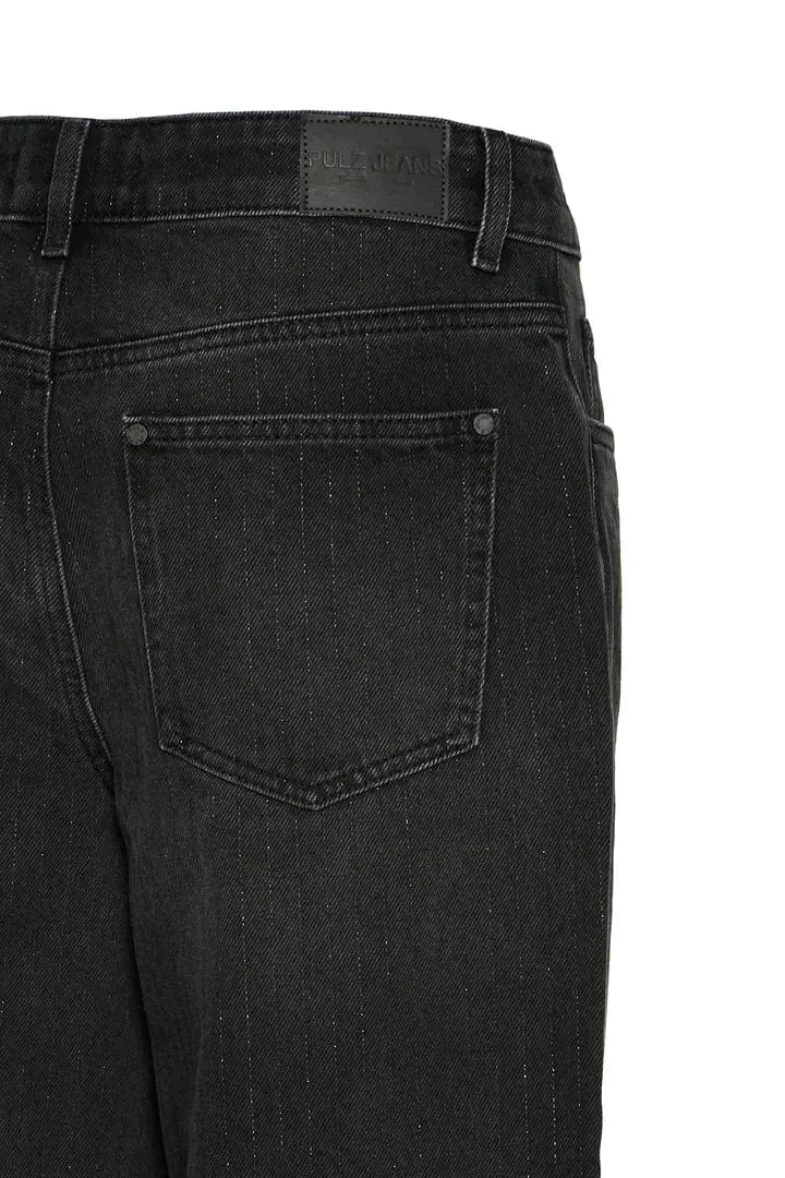 Pulz Vega UHW Jeans Wide Leg - Black Denim