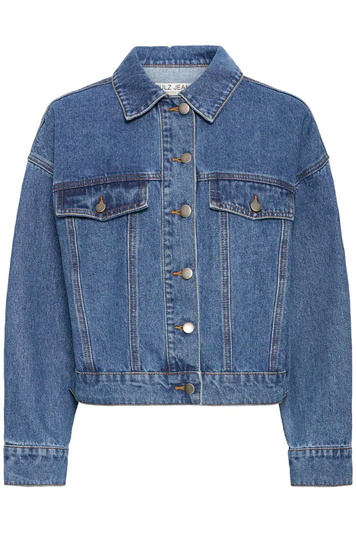 Pulz Gabrielle Denim Jacket - Medium Blue