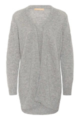Culture Asima Katrina Long Cardigan - Mid Grey Melange