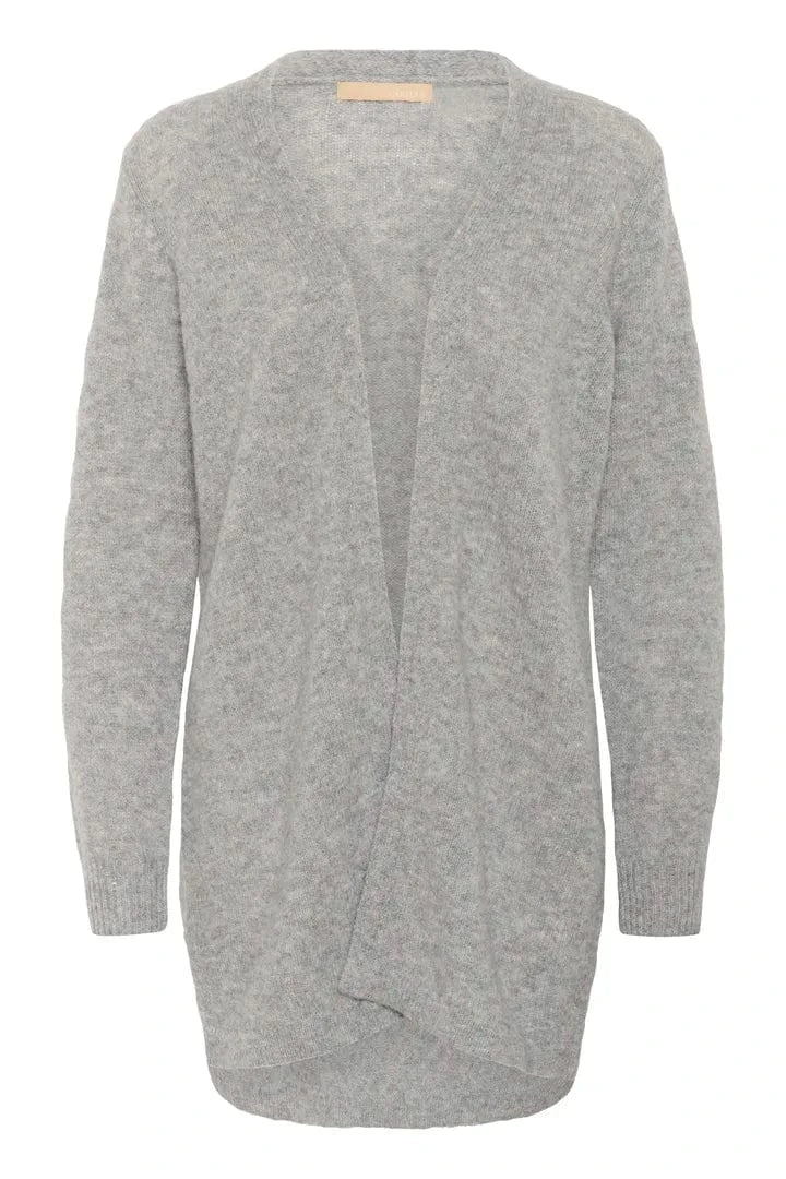 Culture Asima Katrina Long Cardigan - Mid Grey Melange