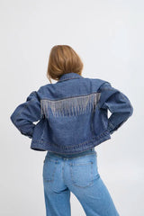 Pulz Gabrielle Denim Jacket - Medium Blue