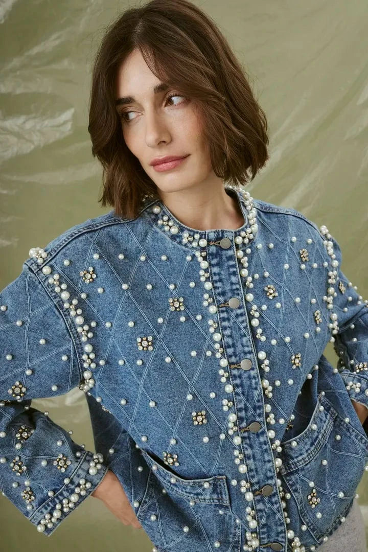 Culture Alys Denim Jacket - Light Blue Wash