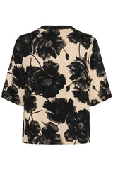 Culture Rachel Elitha SS Blouse - Black/Off White Flower