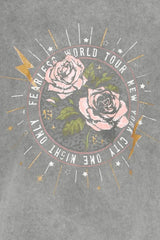 Pulz Madelyn Rebelrose T-shirt - Light Grey