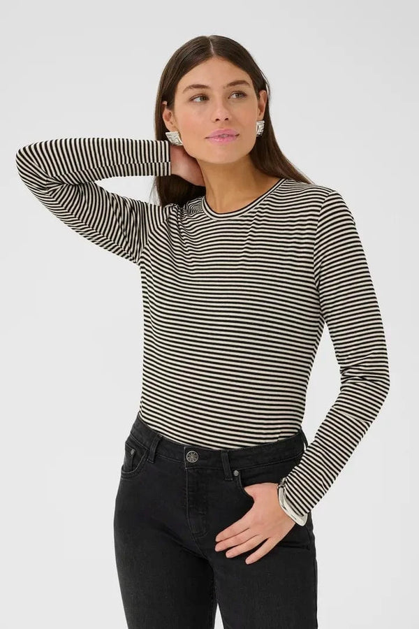 Culture Kiddy LS Oneck - Black/White Stripe