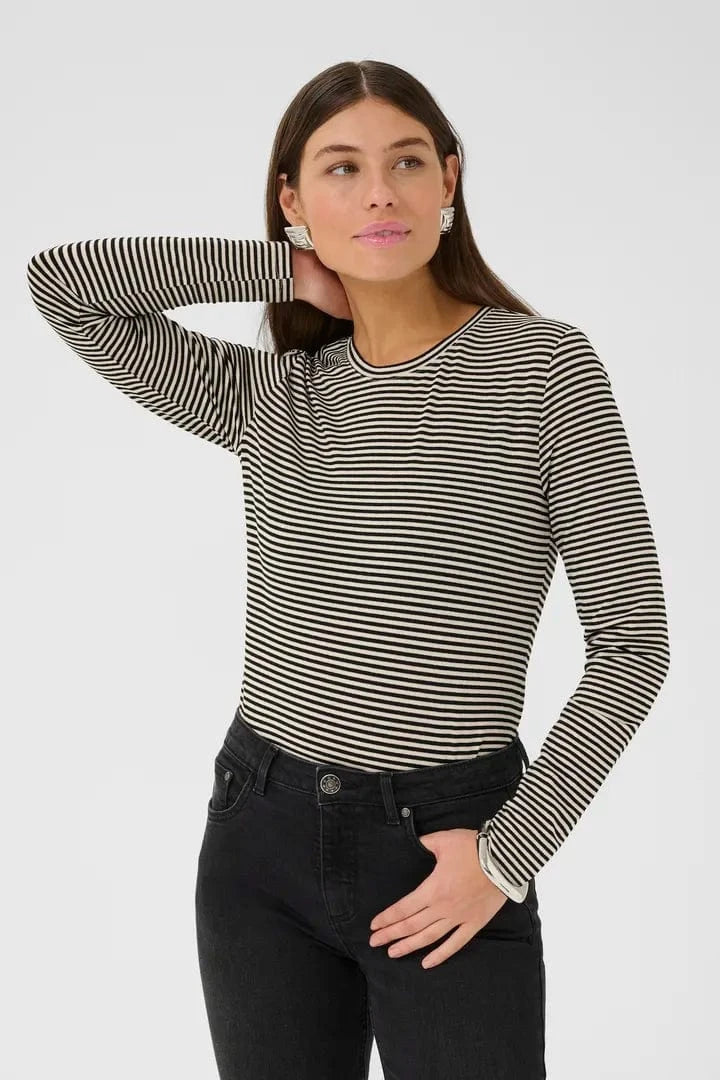 Culture Kiddy LS Oneck - Black/White Stripe