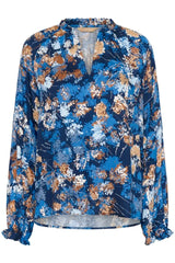 Culture Madi Dittemarie Blouse - Blue Flower Foil