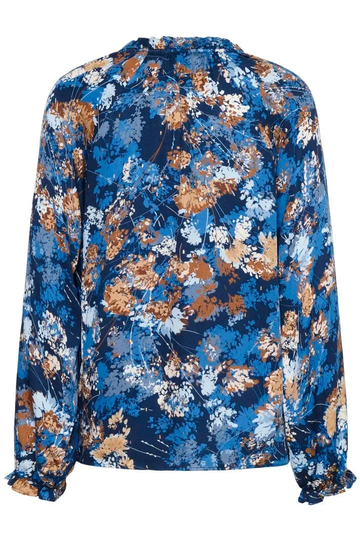 Culture Madi Dittemarie Blouse - Blue Flower Foil
