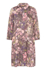 Culture Madi Dittemarie Short Dress - Grey Flower Foil