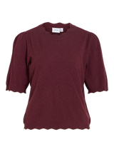 Vila Emi o-Neck 2/4 Sleeve Knit Top - Port Royale