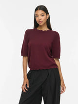 Vila Emi o-Neck 2/4 Sleeve Knit Top - Port Royale