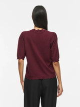 Vila Emi o-Neck 2/4 Sleeve Knit Top - Port Royale