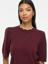 Vila Emi o-Neck 2/4 Sleeve Knit Top - Port Royale