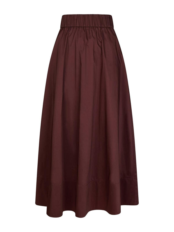 Neo Noir Yara Poplin Skirt - Burgundy