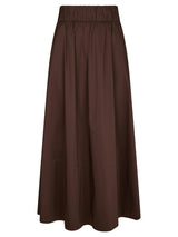 Neo Noir Yara Poplin Skirt - Chocolate Brown