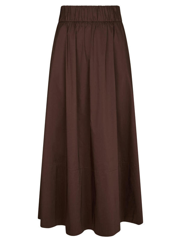 Neo Noir Yara Poplin Skirt - Chocolate Brown