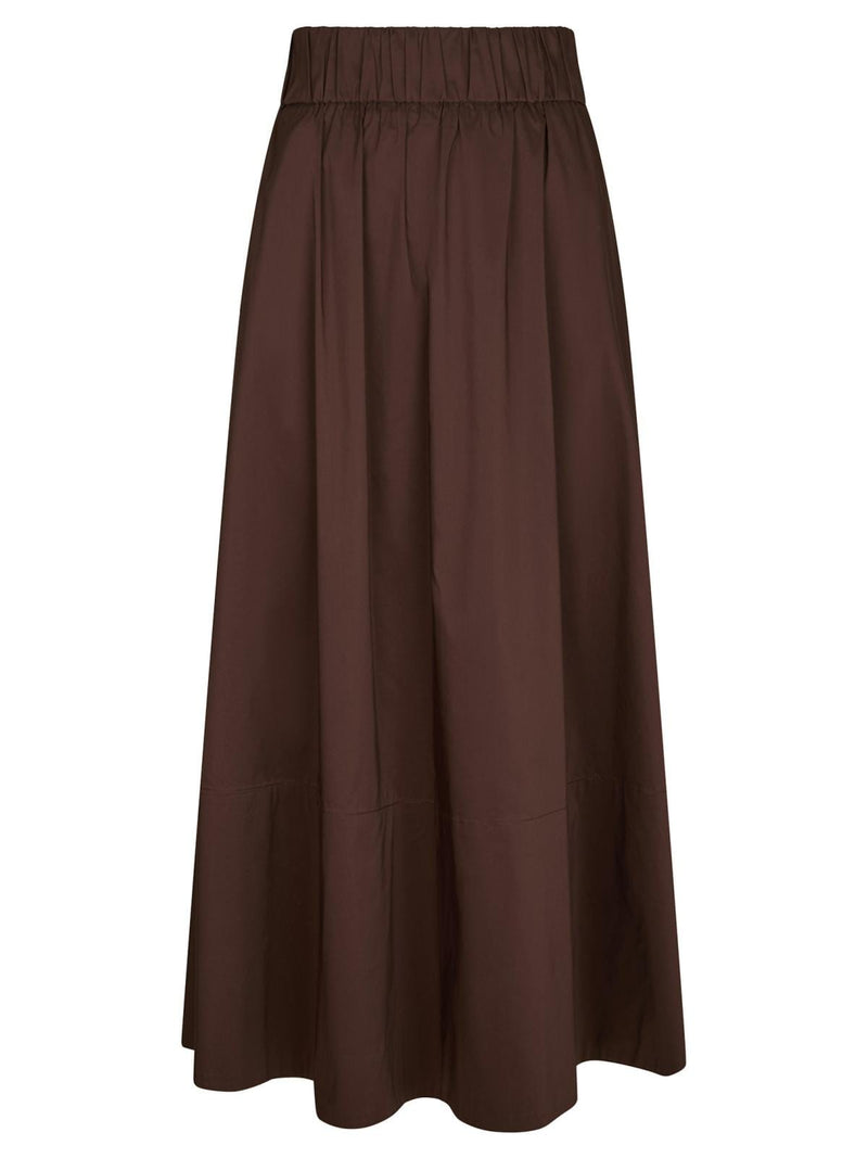 Neo Noir Yara Poplin Skirt - Chocolate Brown