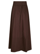 Neo Noir Yara Poplin Skirt - Chocolate Brown