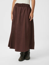 Neo Noir Yara Poplin Skirt - Chocolate Brown