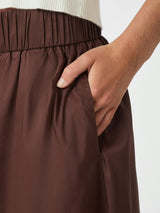 Neo Noir Yara Poplin Skirt - Chocolate Brown