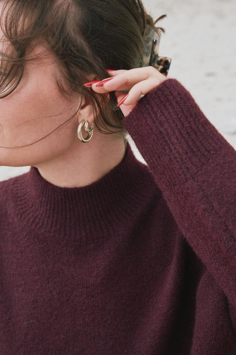 Neo Noir Paulina Knit Blouse - Wine