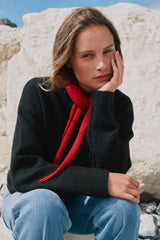 Neo Noir Misty Knit Scarf - Red