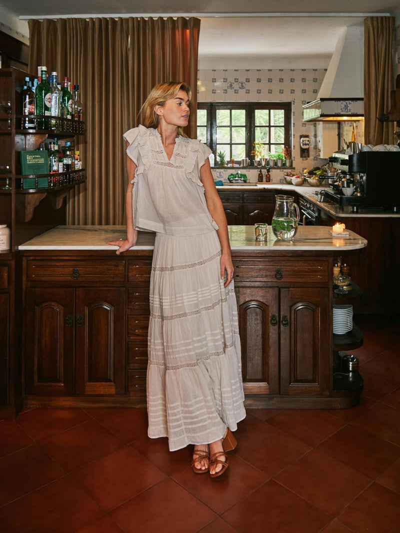 Neo Noir Felicia S Voile Skirt - Ivory