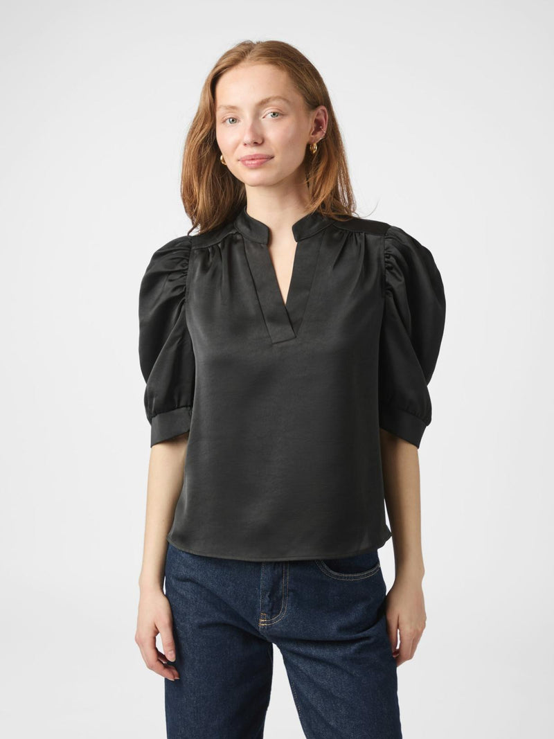 Neo Noir Roella Heavy Sateen Blouse - Black