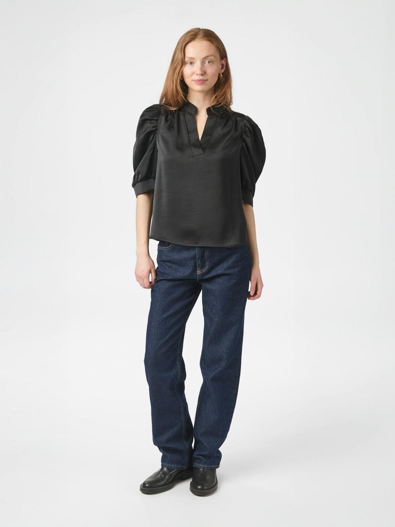 Neo Noir Roella Heavy Sateen Blouse - Black