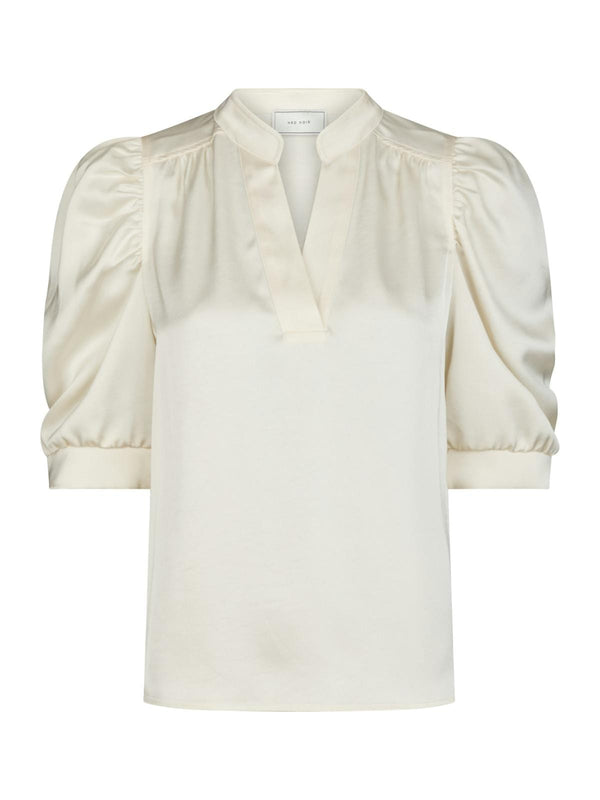 Neo Noir Roella Heavy Sateen Blouse - Pearl