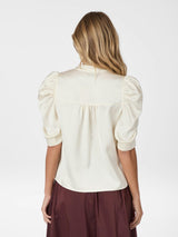Neo Noir Roella Heavy Sateen Blouse - Pearl