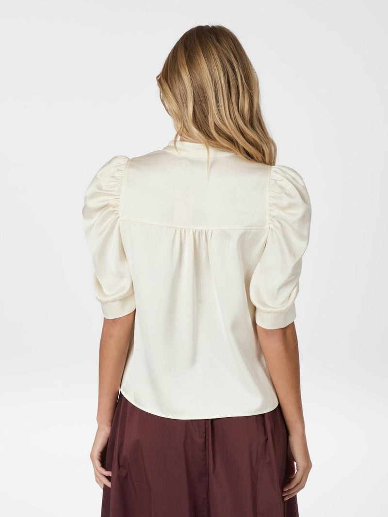 Neo Noir Roella Heavy Sateen Blouse - Pearl