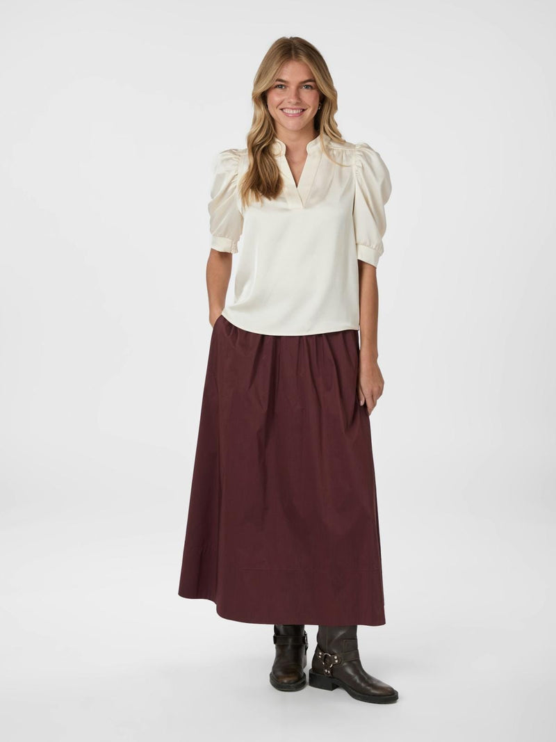 Neo Noir Roella Heavy Sateen Blouse - Pearl