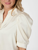 Neo Noir Roella Heavy Sateen Blouse - Pearl