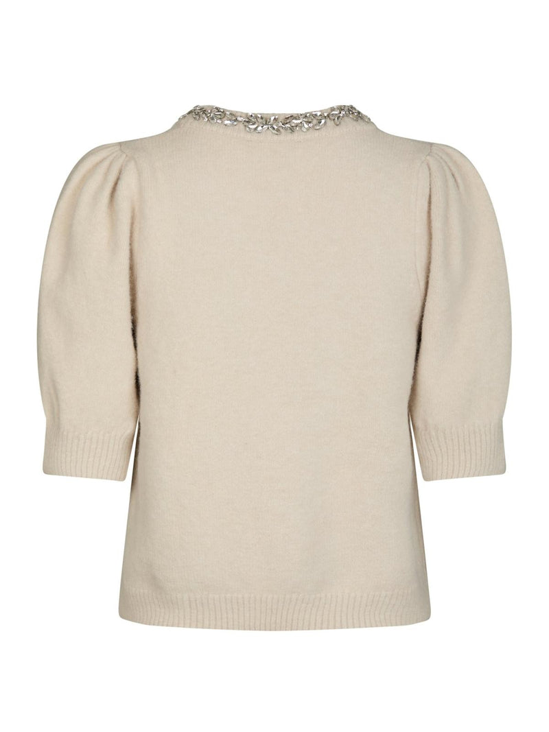Neo Noir Maia Stone Knit Blouse - Ivory