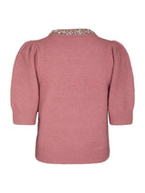 Neo Noir Maia Stone Knit Blouse - Rose