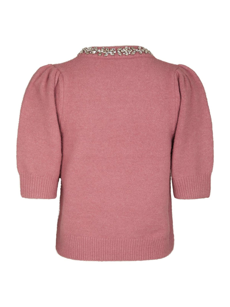 Neo Noir Maia Stone Knit Blouse - Rose