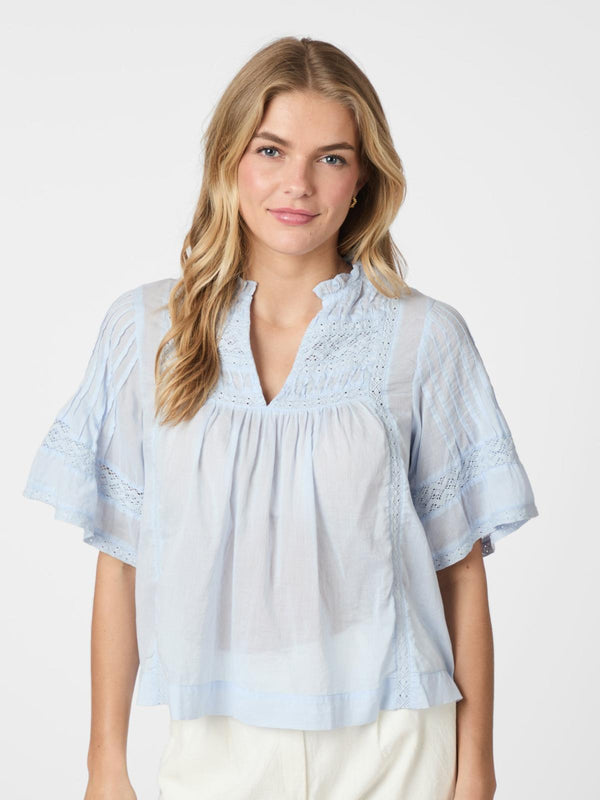 Neo Noir Siama S Voile Blouse - Light Blue