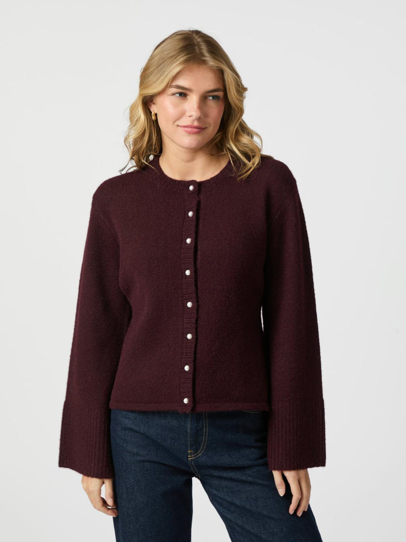 Neo Noir Mixie Knit Cardigan - Wine