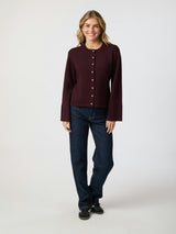Neo Noir Mixie Knit Cardigan - Wine