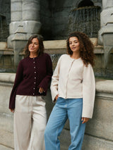 Neo Noir Mixie Knit Cardigan - Wine