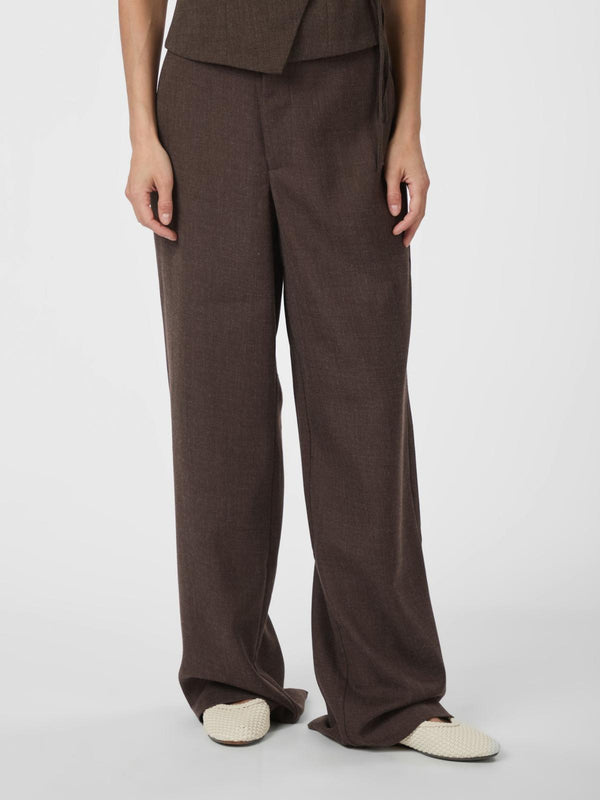 Neo Noir Emmett Melange Pants - Brown Melange