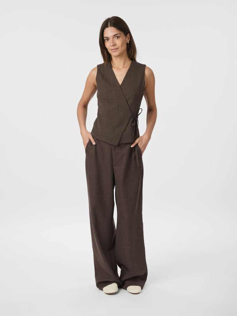 Neo Noir Emmett Melange Pants - Brown Melange