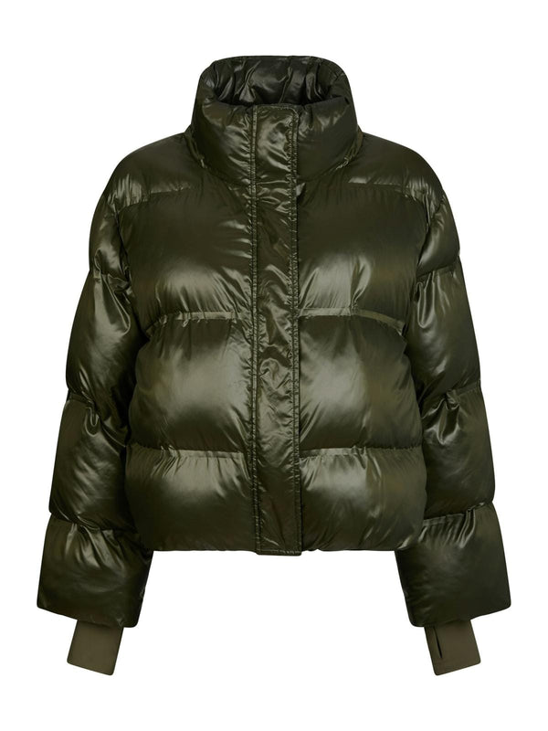 Neo Noir Rhea Shiny Puffer Jacket - Olive