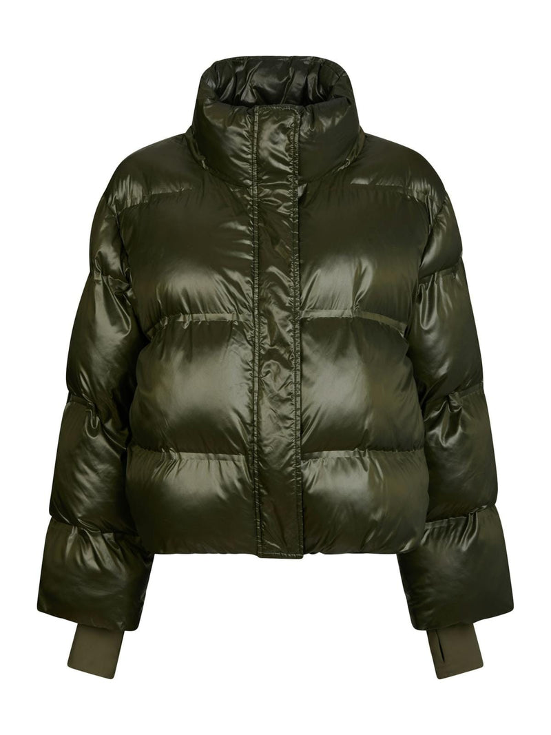 Neo Noir Rhea Shiny Puffer Jacket - Olive