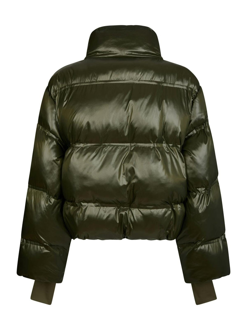 Neo Noir Rhea Shiny Puffer Jacket - Olive