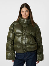 Neo Noir Rhea Shiny Puffer Jacket - Olive