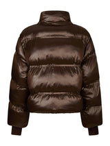Neo Noir Rhea Shiny Puffer Jacket - Dark Brown